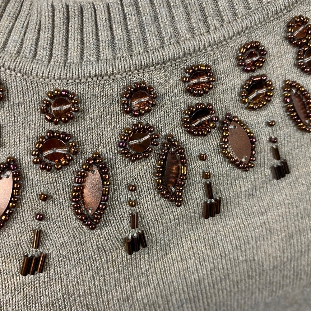 Cache Tan Beaded Sweater - Picture 12 of 14